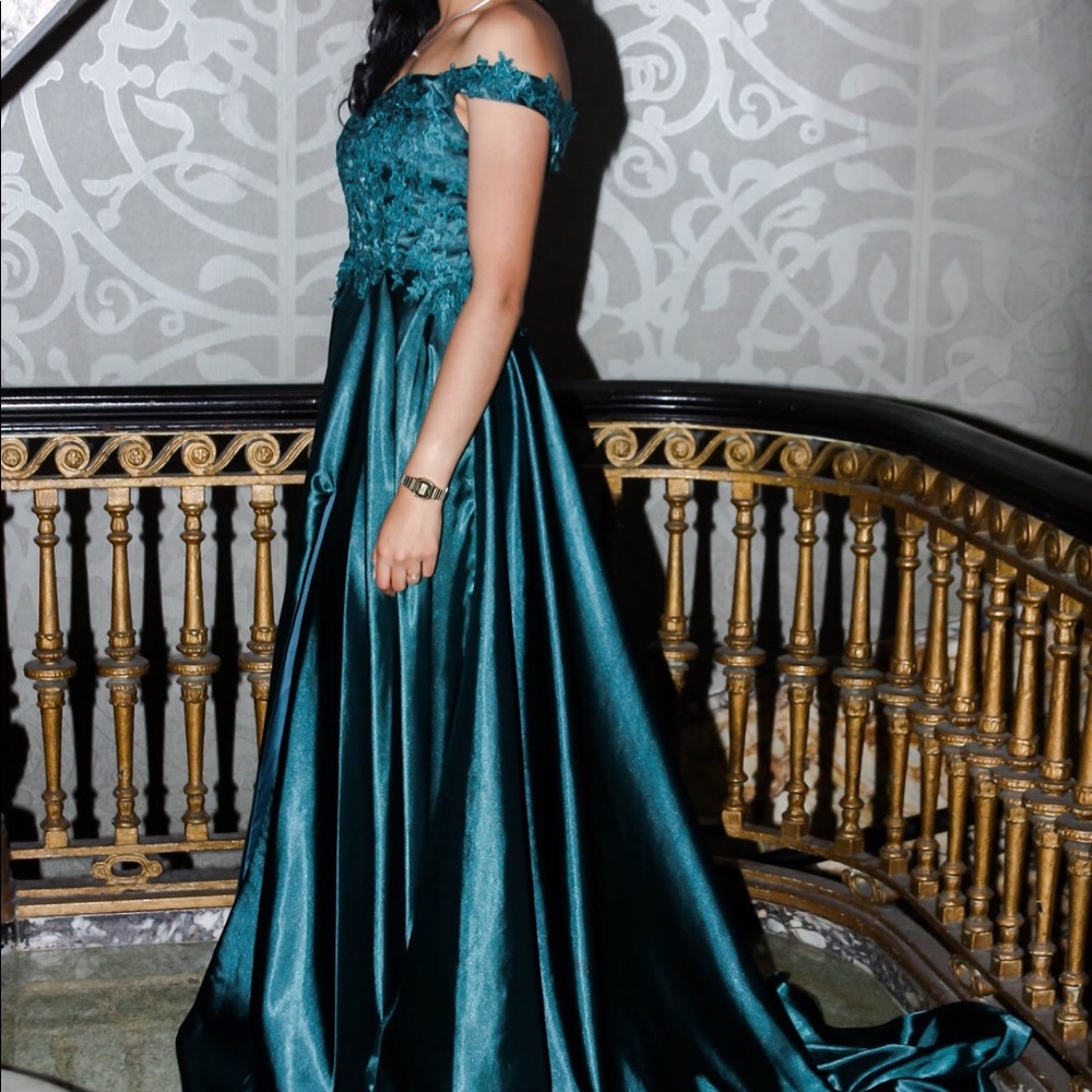 Hunter Green Prom Dress